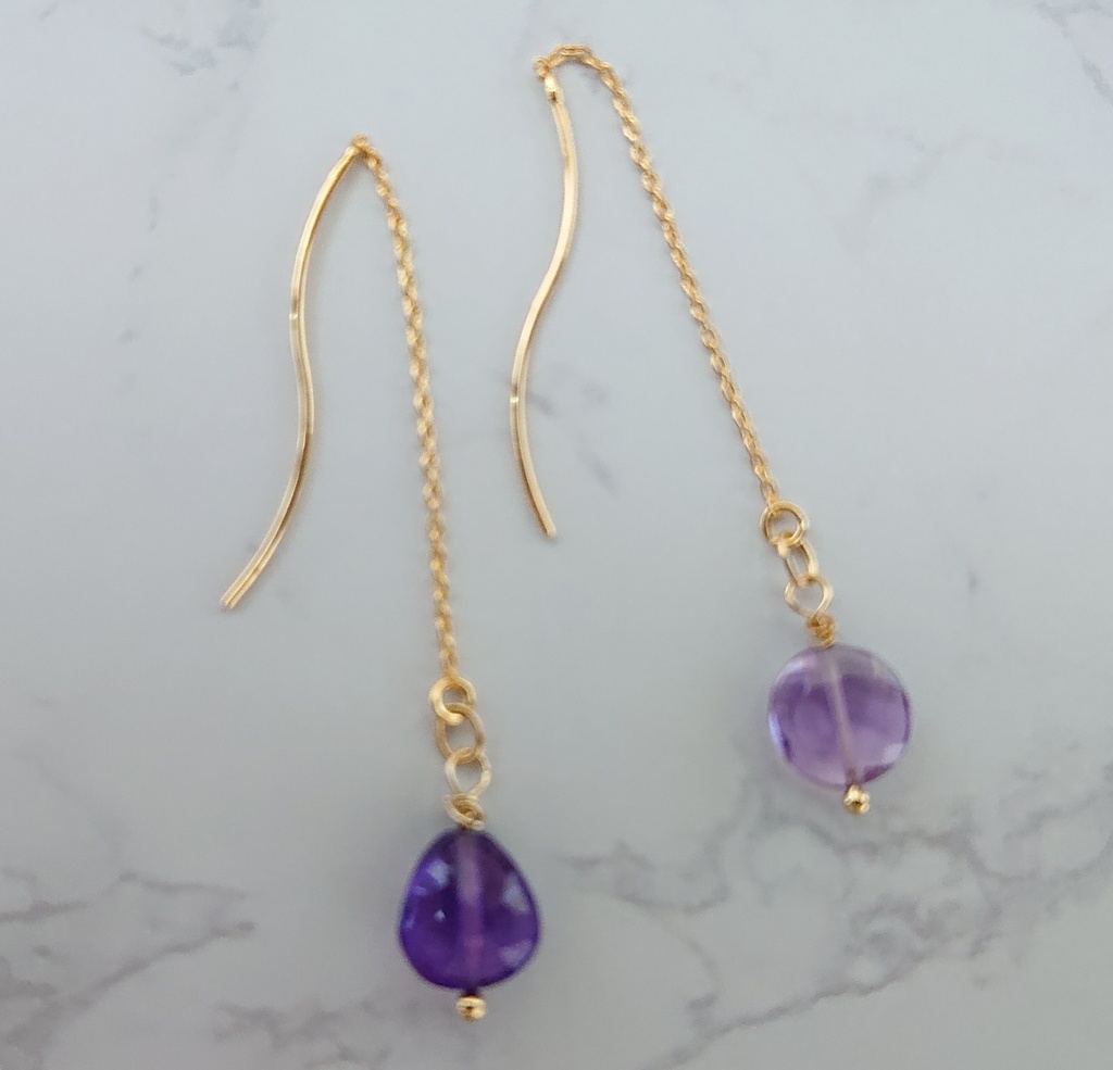 アメジストティアピアス(一点物)