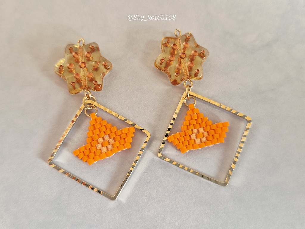 星のメッセージボート耳飾り