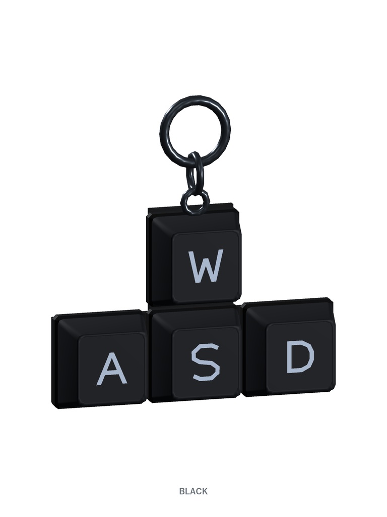 【VRChat・MA対応】WASD キーボードイヤリング|移動連動発光・黒白赤・左右独立・揺れ対応