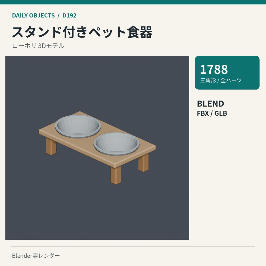 【3Dモデル素材】日用品 20|ペットキャリーほか10点|単品・10点セット