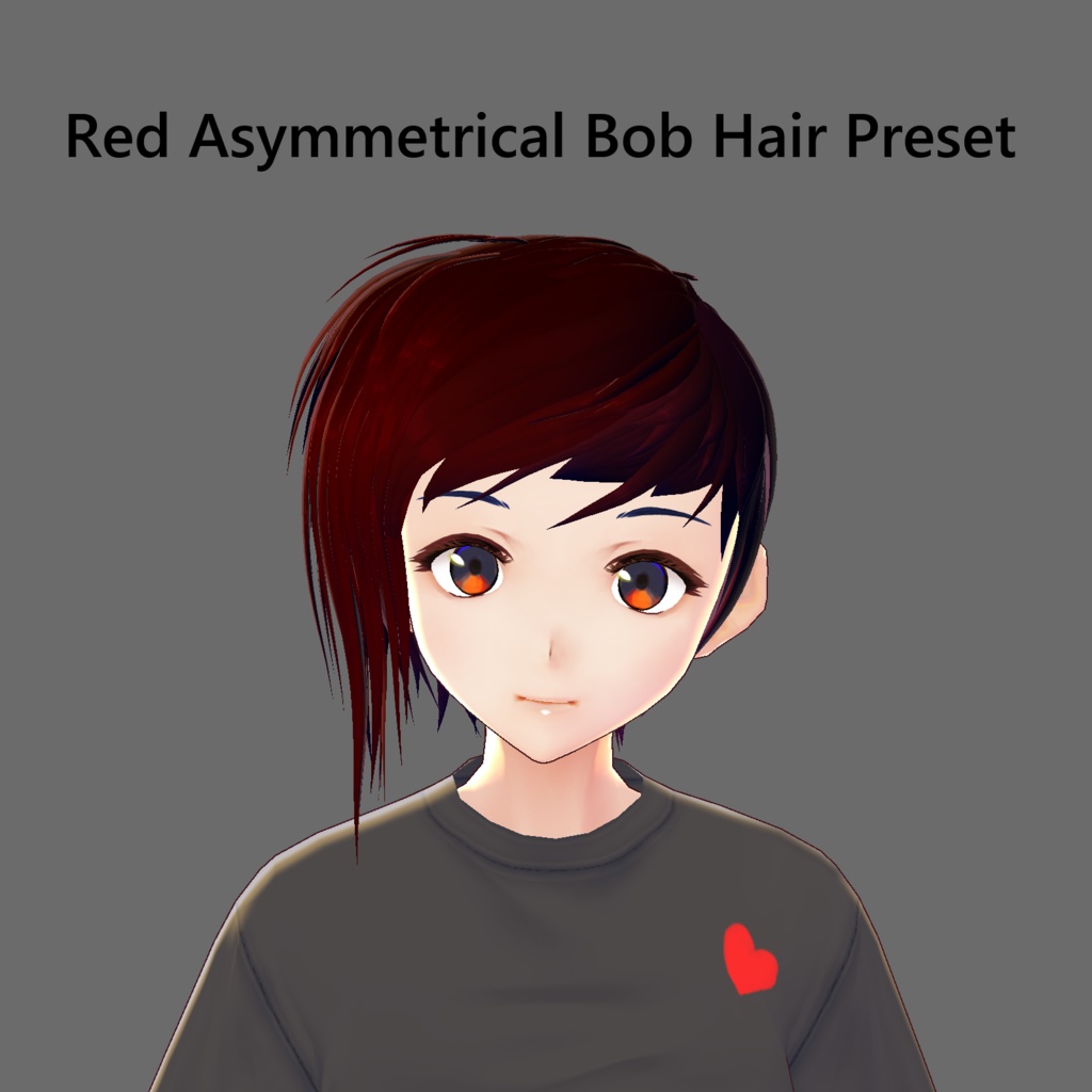 Red Asymmetrical Bob Hair Preset