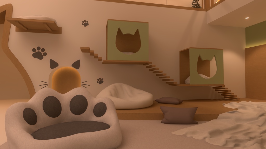 【VRC向けワールド】ごろにゃんハウス(クエスト/PC対応)