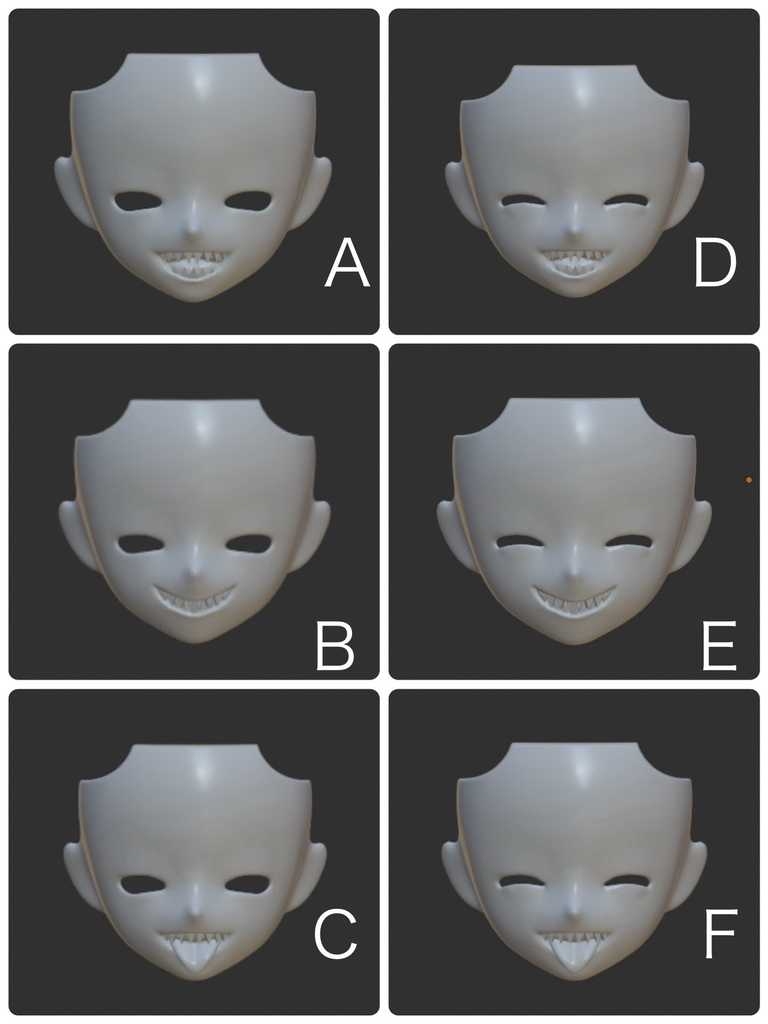 《西西里往事 -シチリアの追憶-》対応 3Dプリンター製 フェイス (ギザ歯&エルフ)