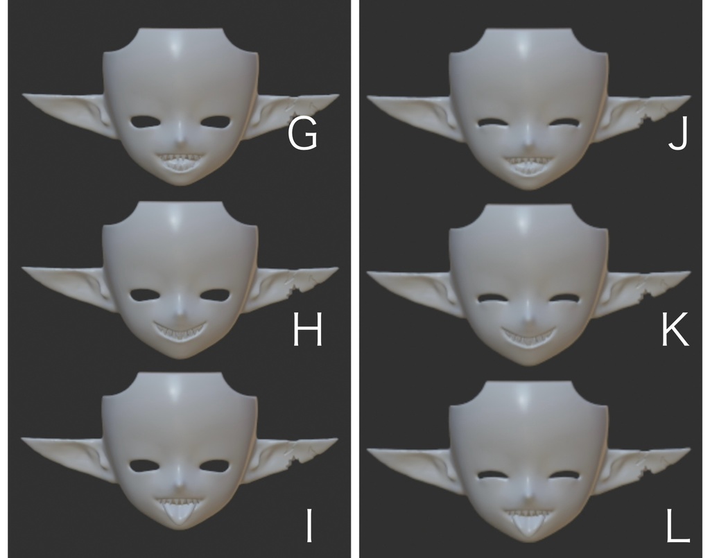 《西西里往事 -シチリアの追憶-》対応 3Dプリンター製 フェイス (ギザ歯&エルフ)