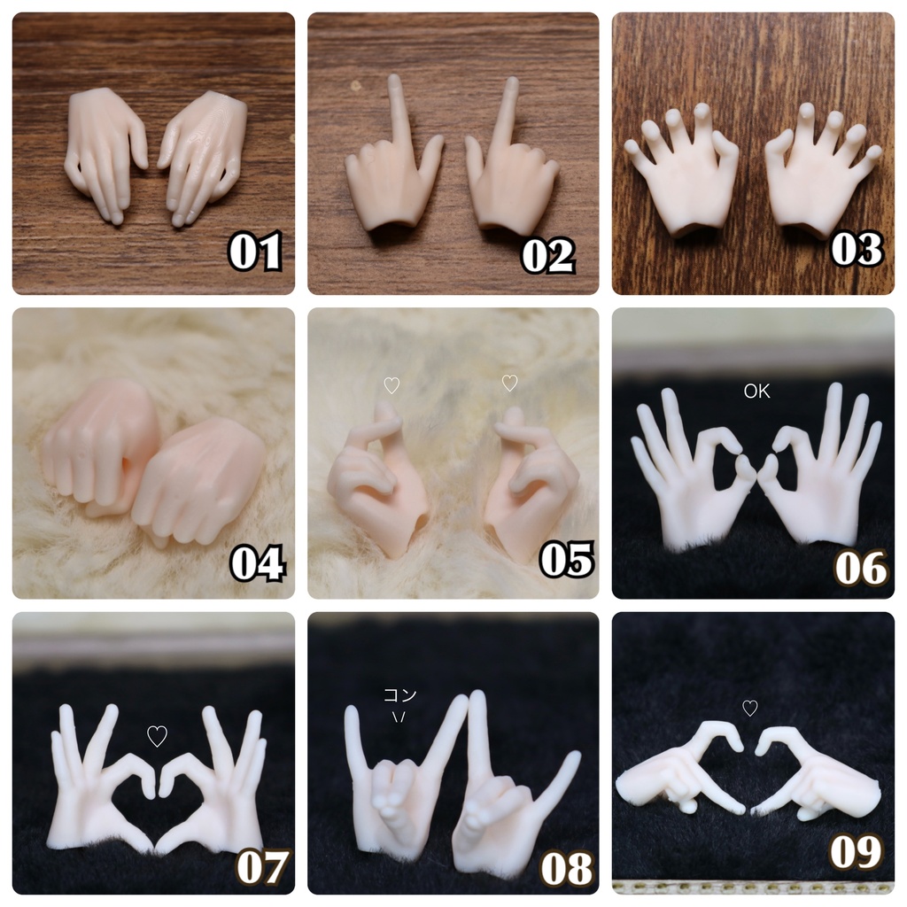 《シチリアの追憶、永夜刻痕》対応 3Dプリンター製 1/8-1/6ハンドパーツ 軸穴2.5mm