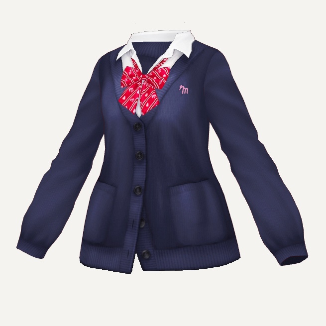 【無料あり】VRoid用テクスチャ JKカーディガン ver1_1