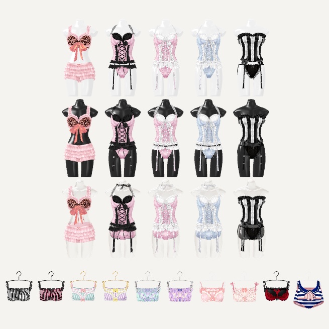 72caランジェリーマネキン・ハンガーセット(Prefab版) ver1.0