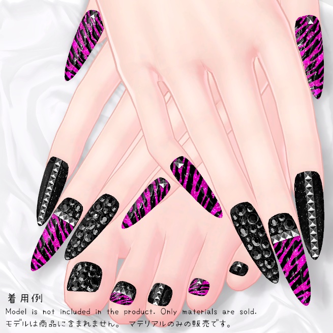 【MDollnail対応】ロックゼブララメネイル【差し替えマテリアル】