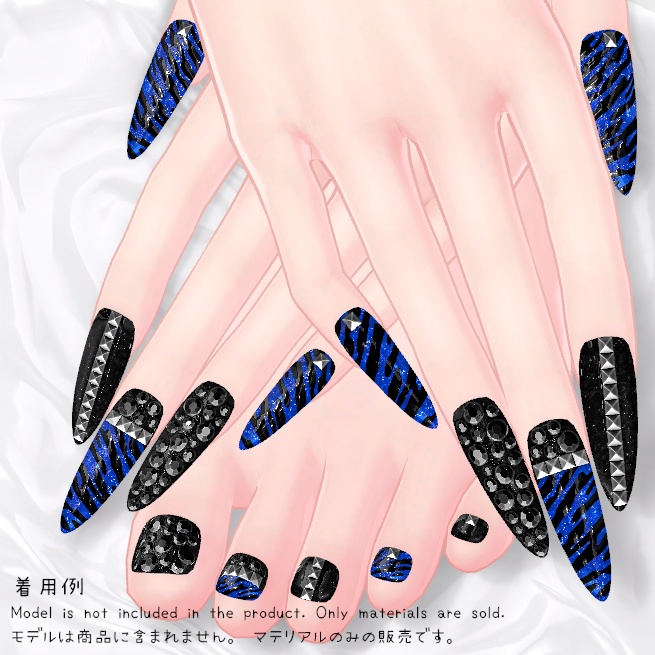 【MDollnail対応】ロックゼブララメネイル【差し替えマテリアル】