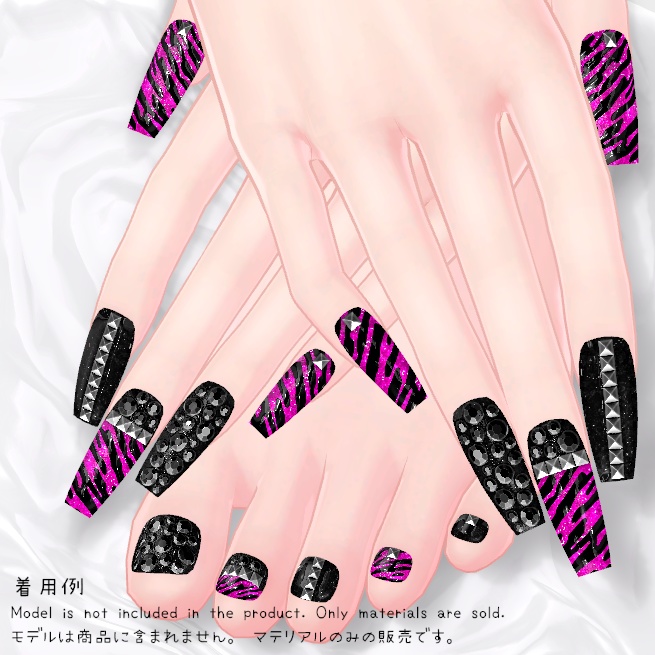【MDollnail対応】ロックゼブララメネイル【差し替えマテリアル】