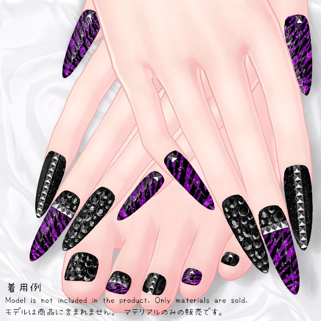 【MDollnail対応】ロックゼブララメネイル【差し替えマテリアル】