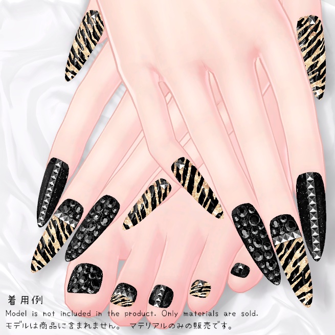 【MDollnail対応】ロックゼブララメネイル【差し替えマテリアル】