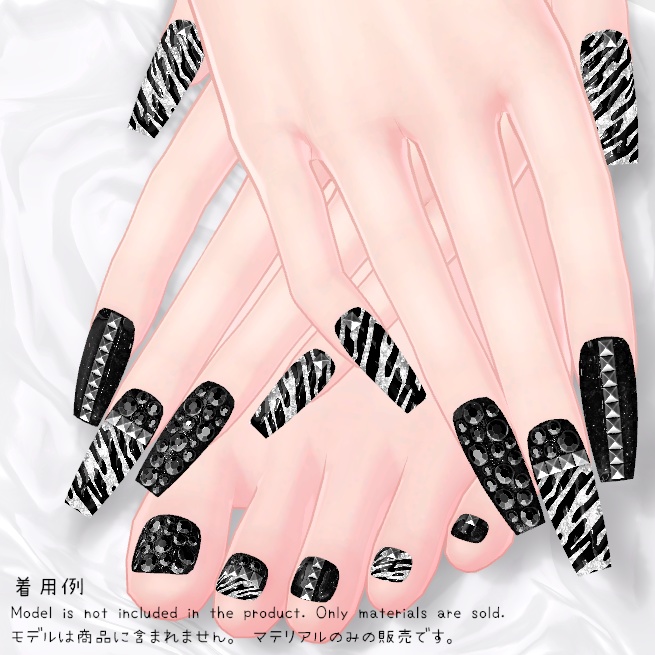 【MDollnail対応】ロックゼブララメネイル【差し替えマテリアル】