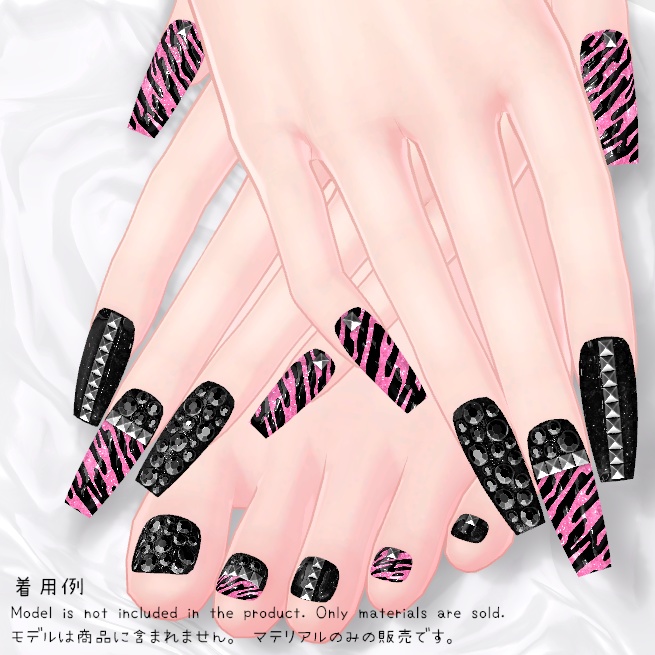 【MDollnail対応】ロックゼブララメネイル【差し替えマテリアル】