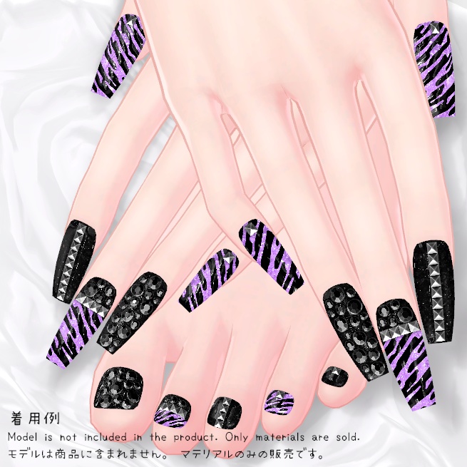【MDollnail対応】ロックゼブララメネイル【差し替えマテリアル】