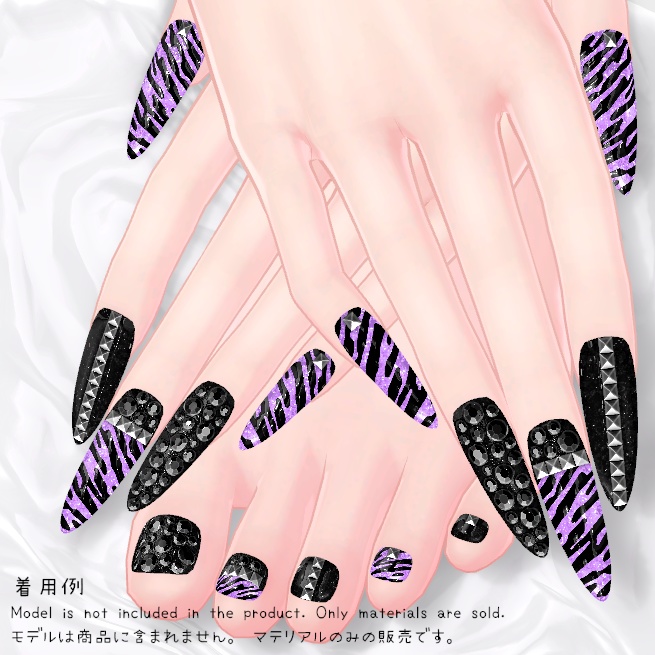 【MDollnail対応】ロックゼブララメネイル【差し替えマテリアル】