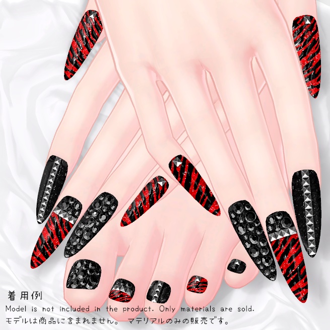 【MDollnail対応】ロックゼブララメネイル【差し替えマテリアル】