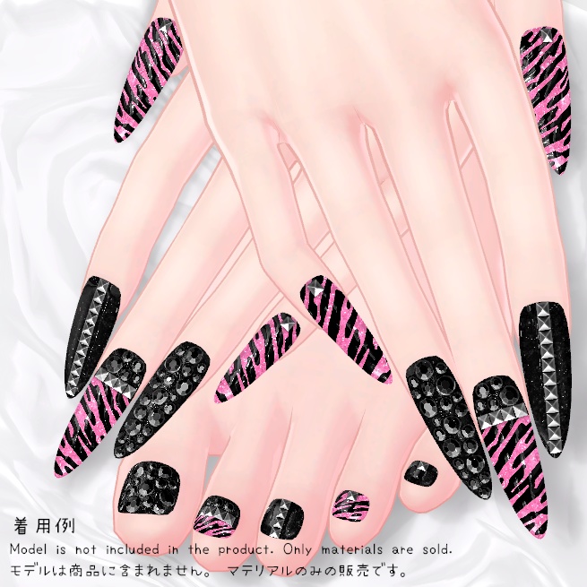 【MDollnail対応】ロックゼブララメネイル【差し替えマテリアル】