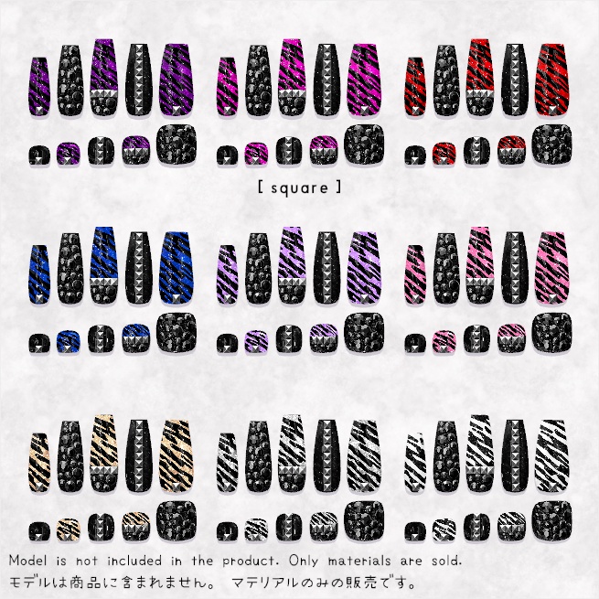 【MDollnail対応】ロックゼブララメネイル【差し替えマテリアル】