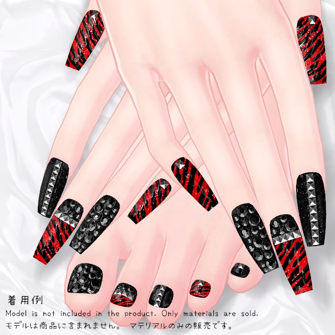 【MDollnail対応】ロックゼブララメネイル【差し替えマテリアル】