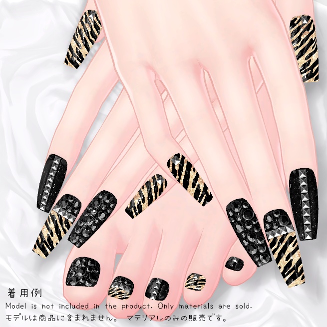 【MDollnail対応】ロックゼブララメネイル【差し替えマテリアル】
