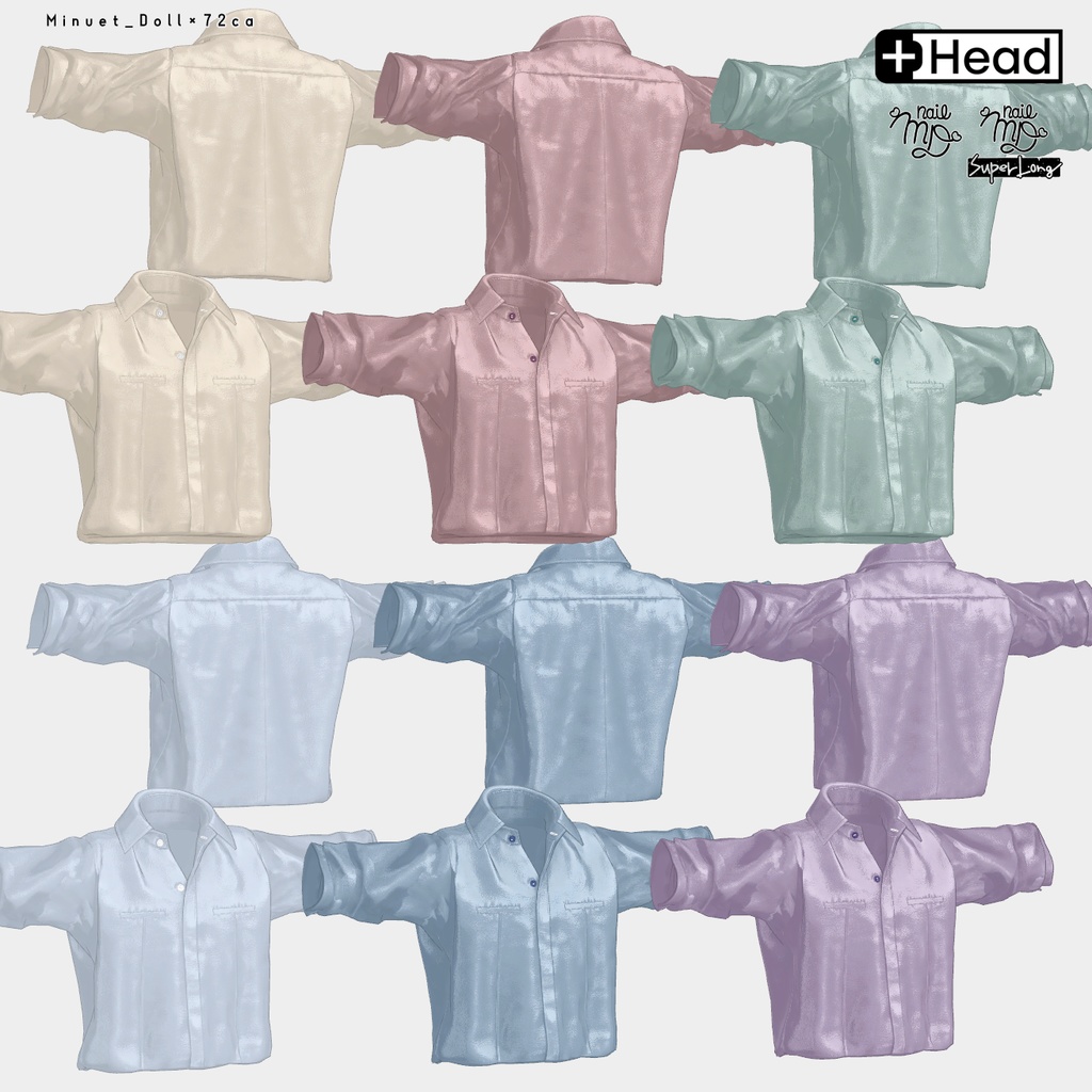 【#PlusHead 他対応】ベーシックシャツ・スラックスセット【MDollnail対応】