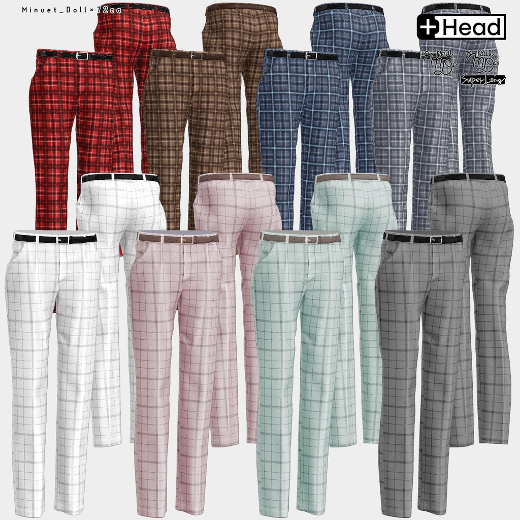 【#PlusHead 他対応】ベーシックシャツ・スラックスセット【MDollnail対応】