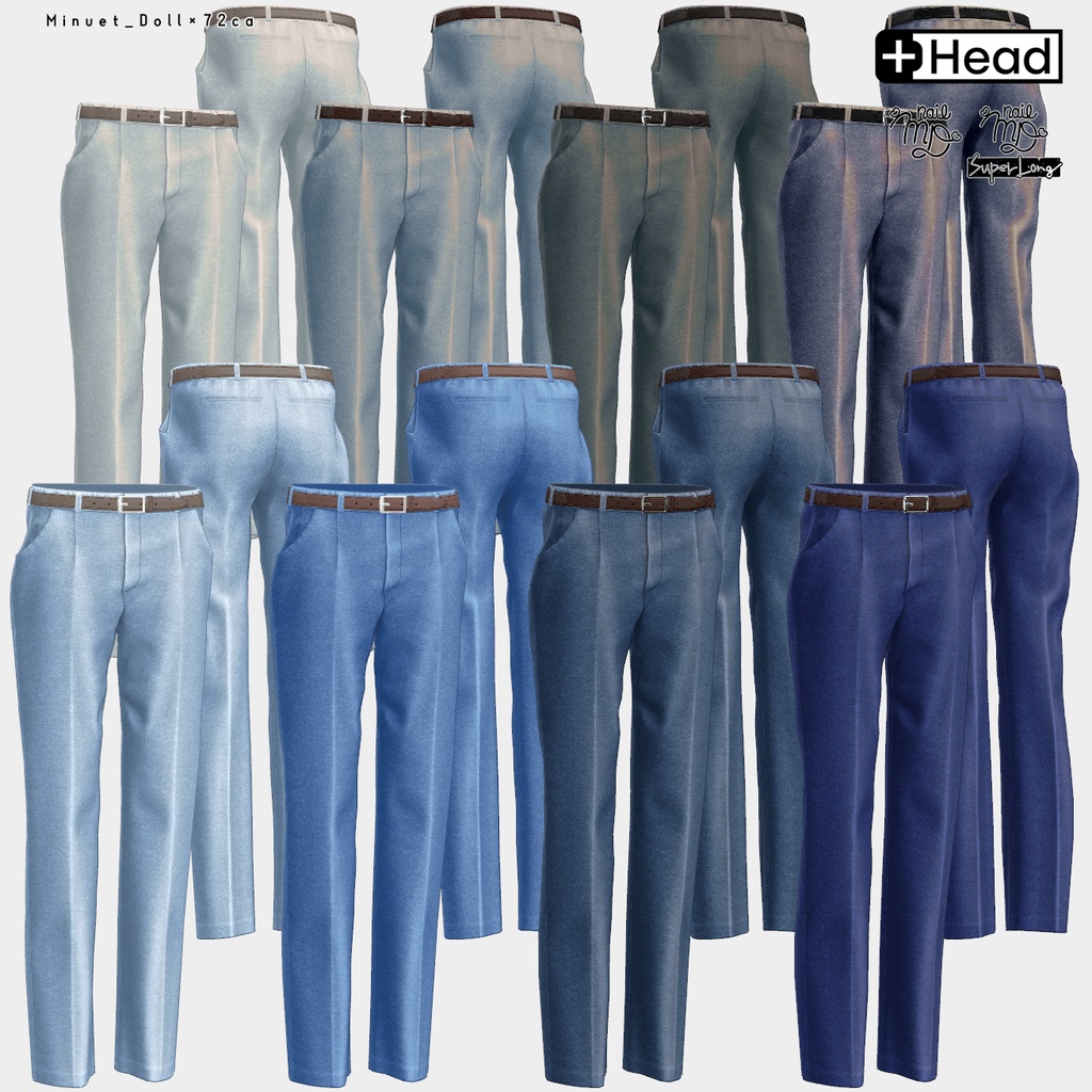 【#PlusHead 他対応】ベーシックシャツ・スラックスセット【MDollnail対応】