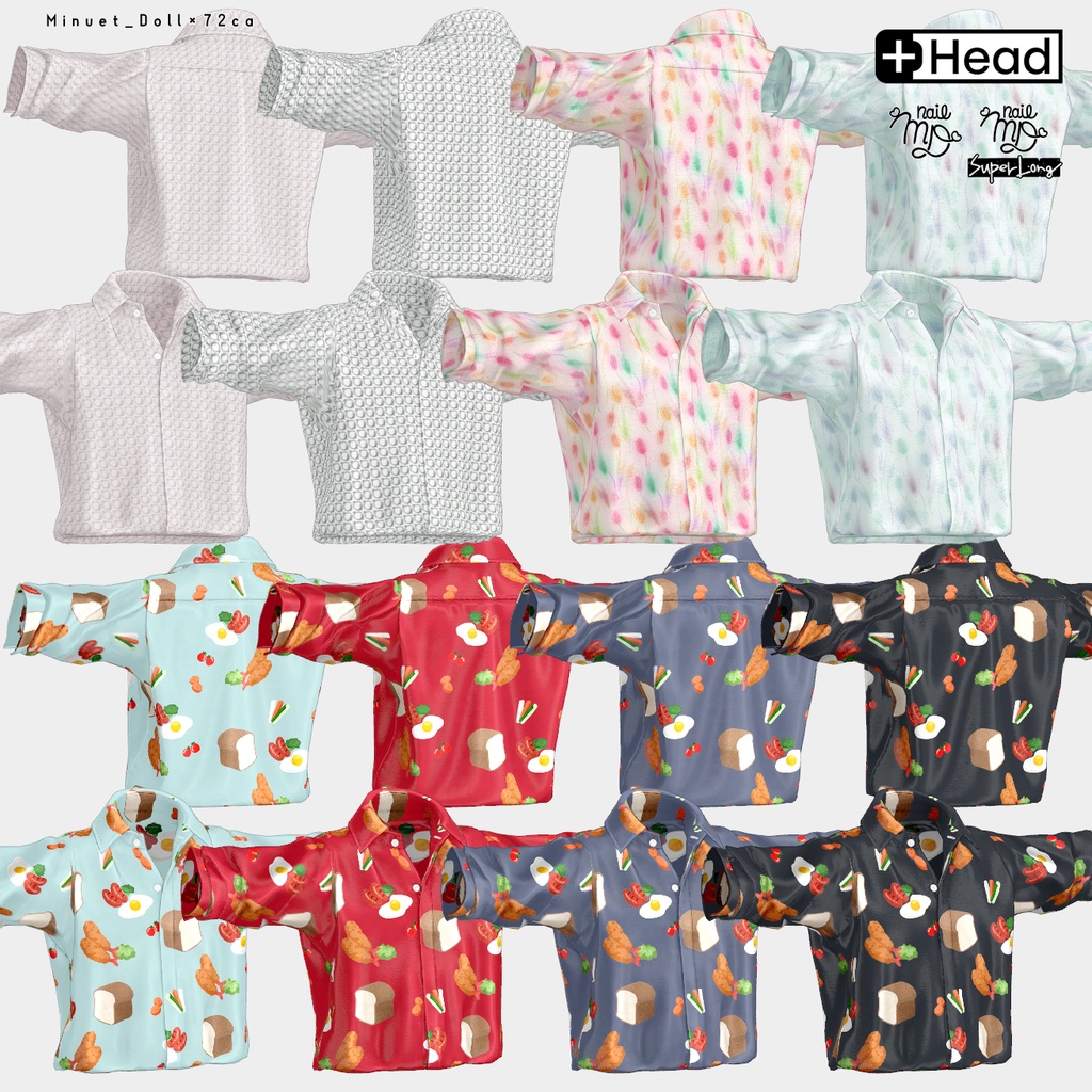 【#PlusHead 他対応】ベーシックシャツ・スラックスセット【MDollnail対応】