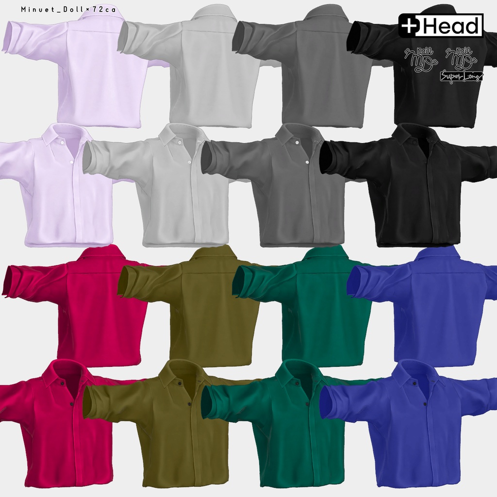 【#PlusHead 他対応】ベーシックシャツ・スラックスセット【MDollnail対応】