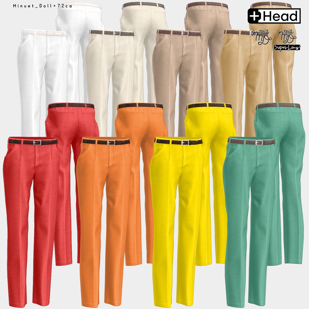 【#PlusHead 他対応】ベーシックシャツ・スラックスセット【MDollnail対応】