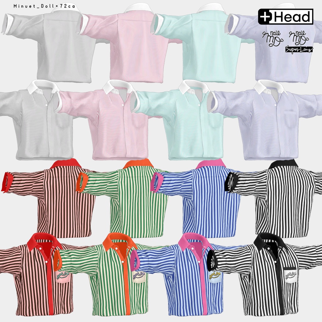 【#PlusHead 他対応】ベーシックシャツ・スラックスセット【MDollnail対応】