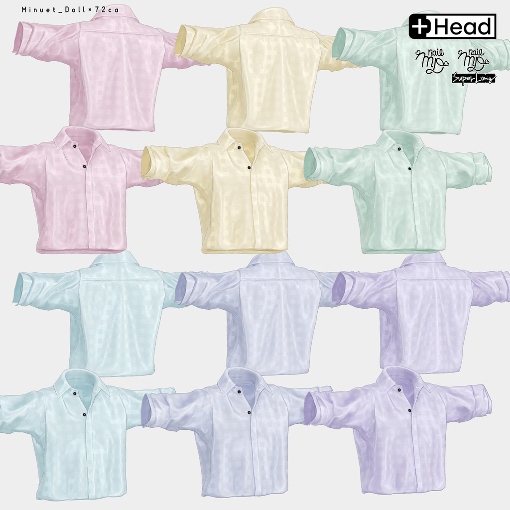 【#PlusHead 他対応】ベーシックシャツ・スラックスセット【MDollnail対応】