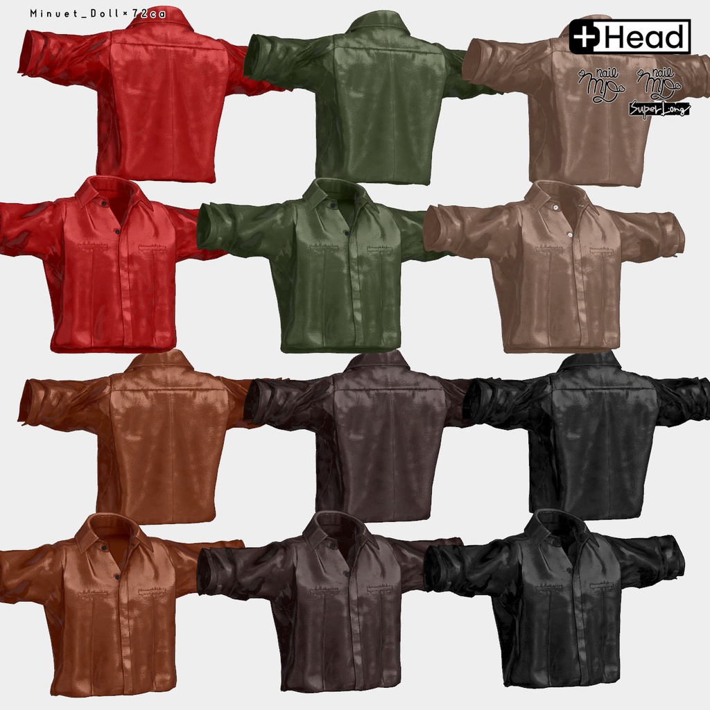 【#PlusHead 他対応】ベーシックシャツ・スラックスセット【MDollnail対応】