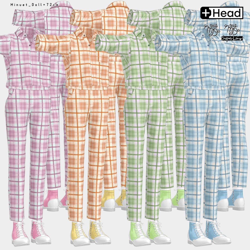 【#PlusHead 他対応】ベーシックシャツ・スラックスセット【MDollnail対応】