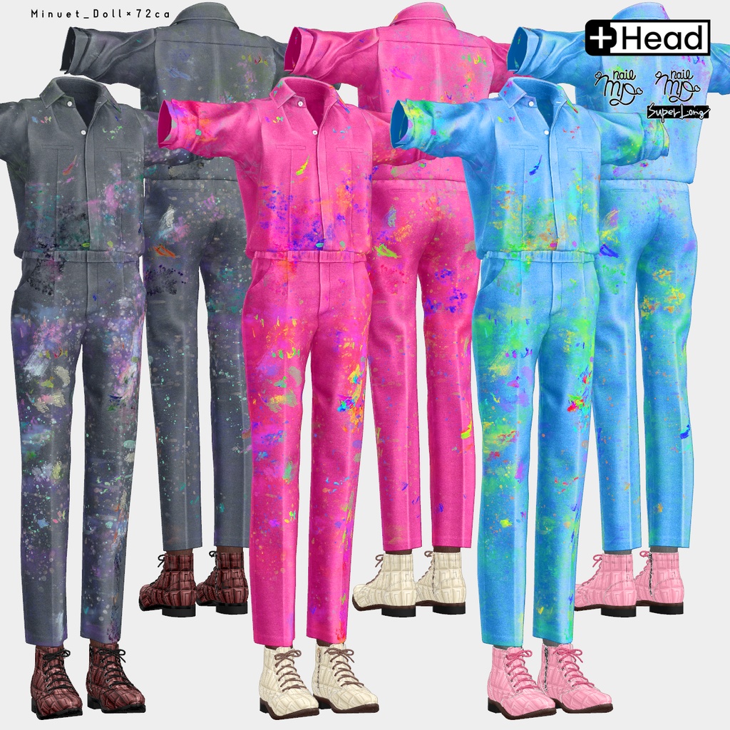 【#PlusHead 他対応】ベーシックシャツ・スラックスセット【MDollnail対応】