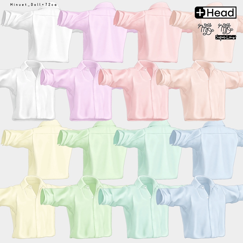 【#PlusHead 他対応】ベーシックシャツ・スラックスセット【MDollnail対応】