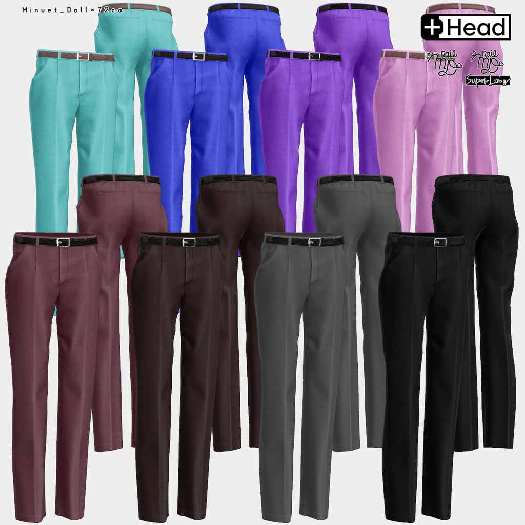 【#PlusHead 他対応】ベーシックシャツ・スラックスセット【MDollnail対応】