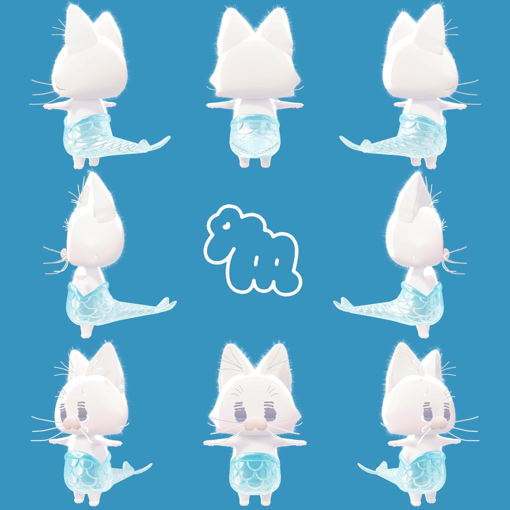 5/10まで半額🐟【VRChatオリジナルアバター】うおにゃんお ver1_0【PC&Quest対応】