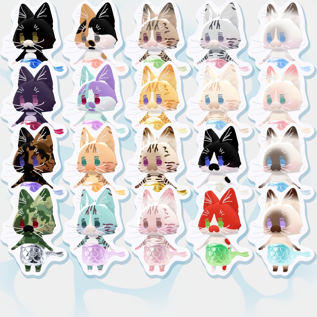 5/10まで半額🐟カラフルうおにゃんお!【差し替えマテリアル】