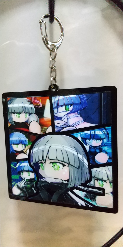 両面印刷くるくるパワ体↔リア体アクリルキーホルダー