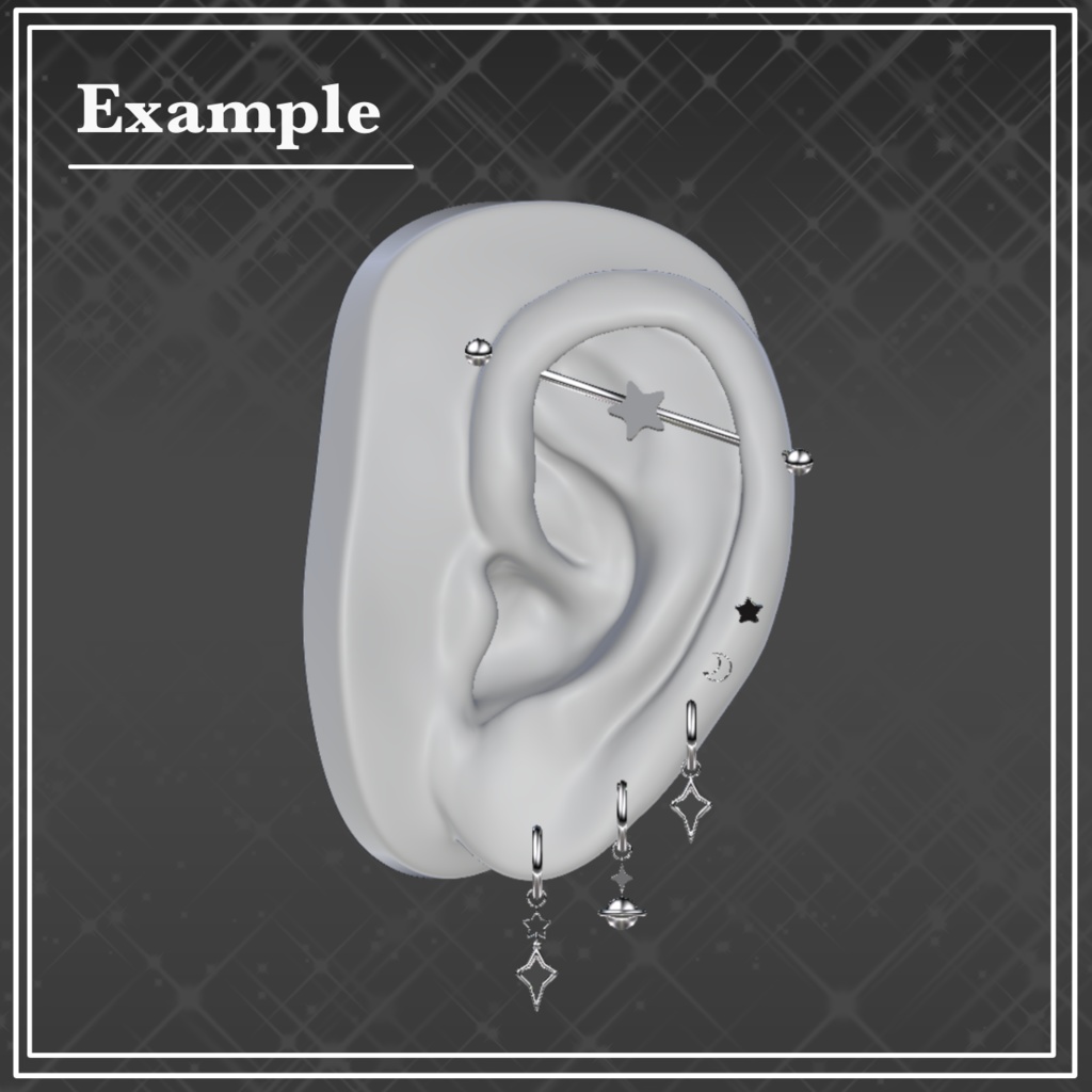 【VRC想定】揺れるお星さまイヤリング PB設定済み