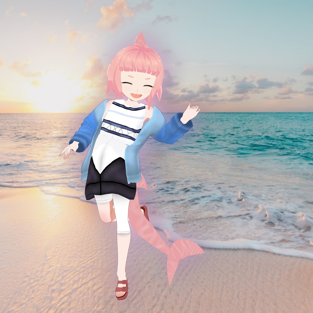 Bubblegum Shark Tail Rigged