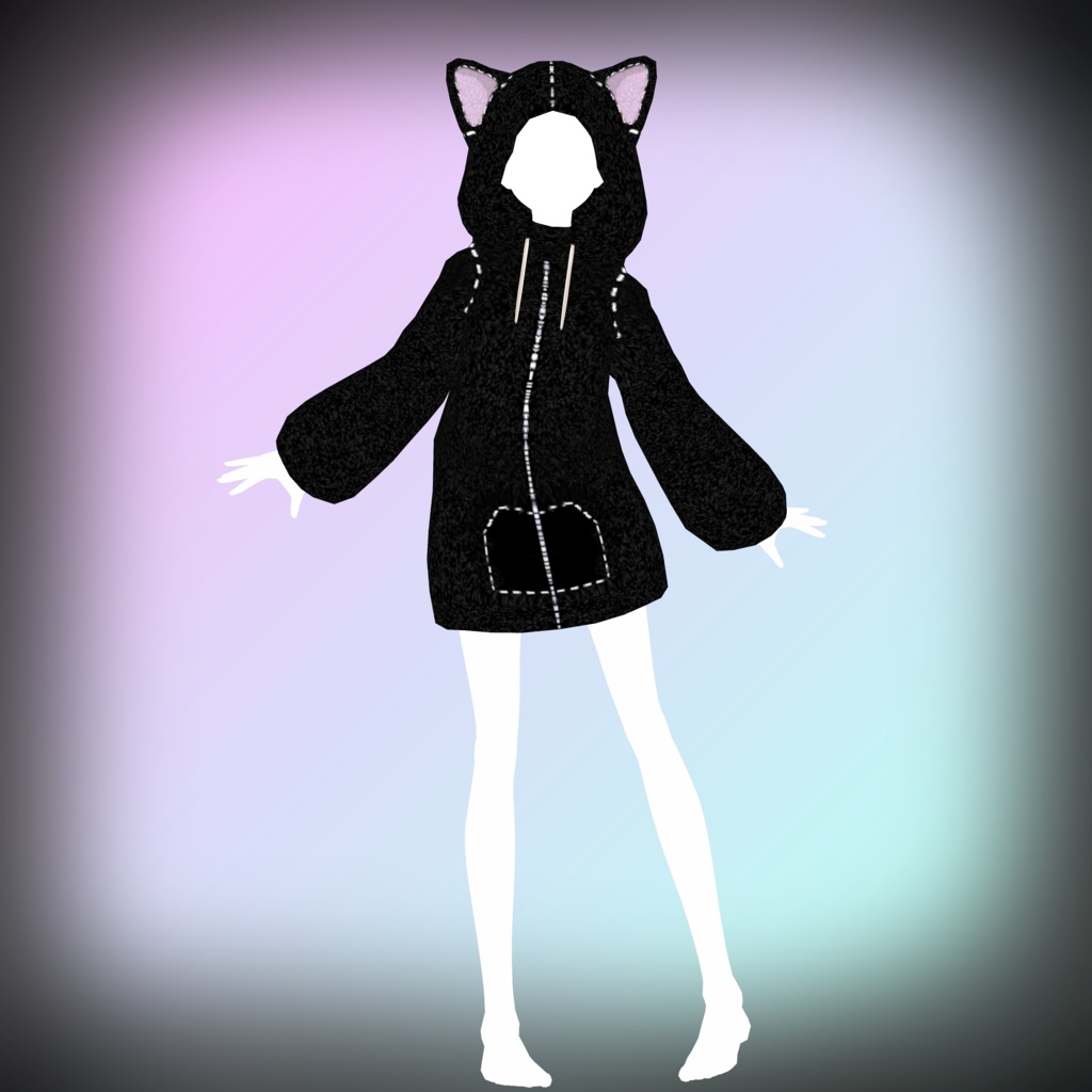 Rigged Kitty Hoodie (compatible with vtubers AND Vrchat)