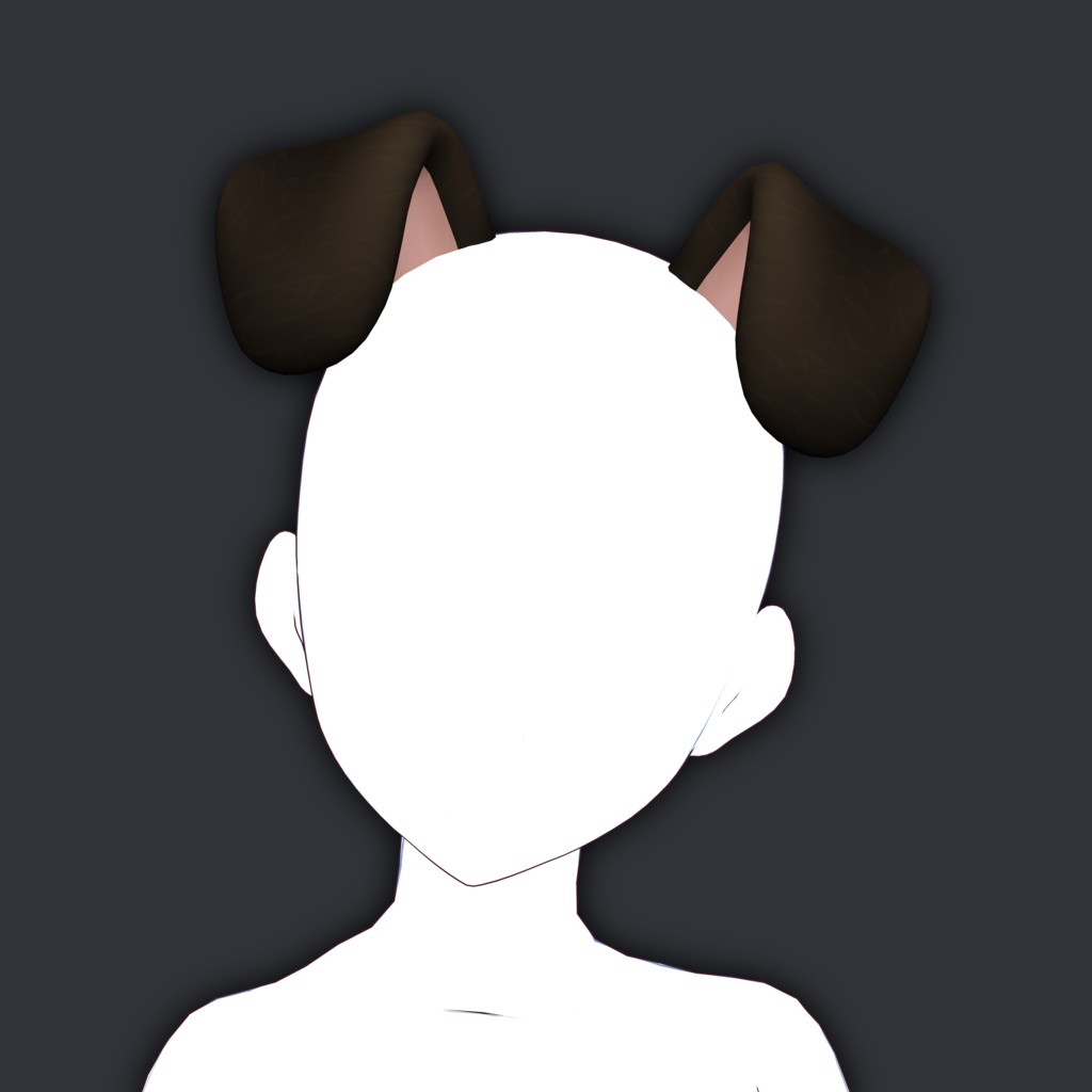 Rigged Black Puppy Ears