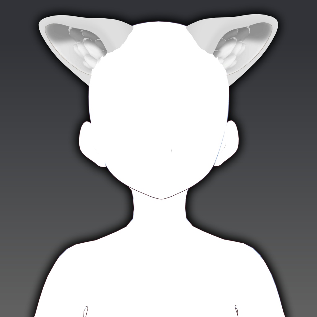 Rigged White Fur Ears