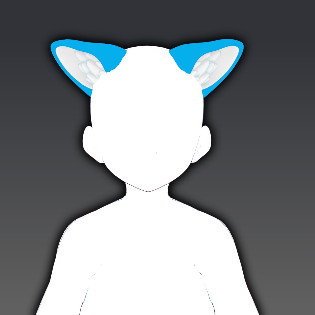 Rigged Blue Fur Ears