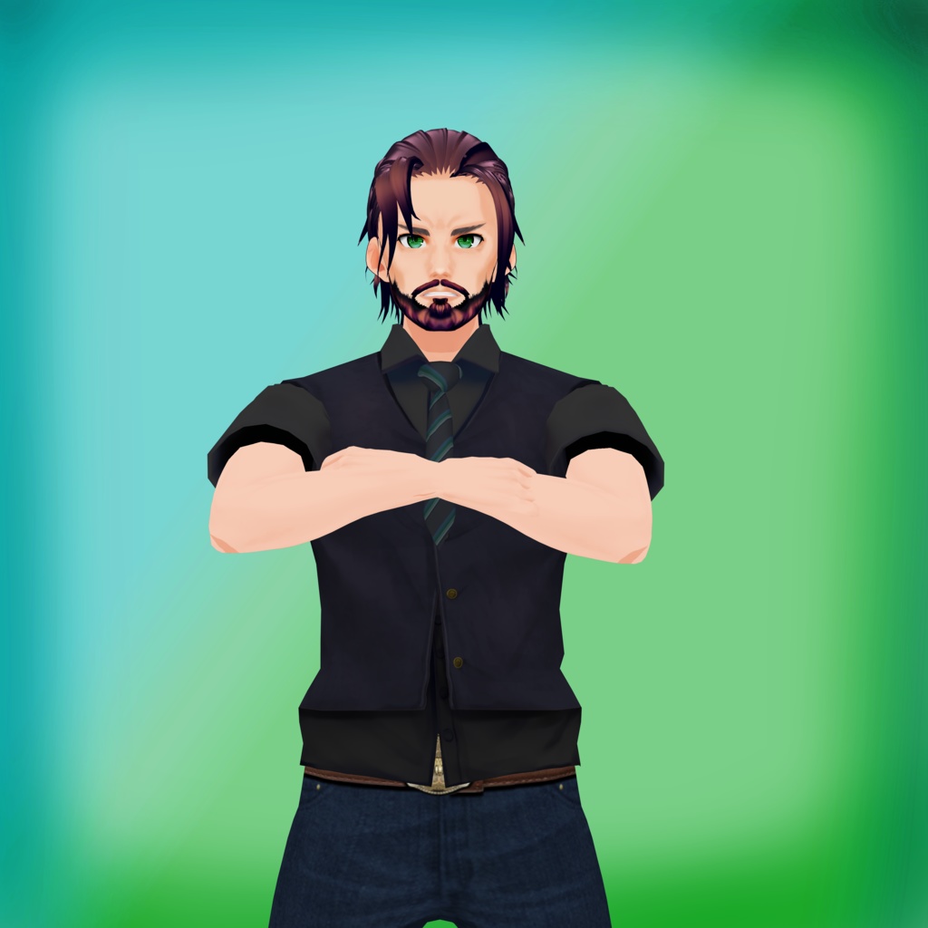 Realistic Hot Bearded Face Texture VROID