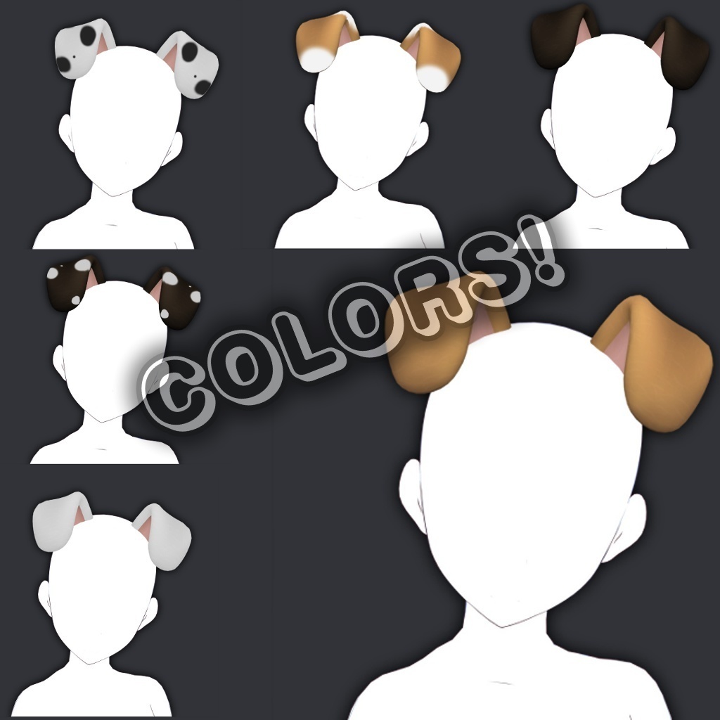 BUNDLE Puppy Ears 3D Prop🐶 犬の耳 rigged 