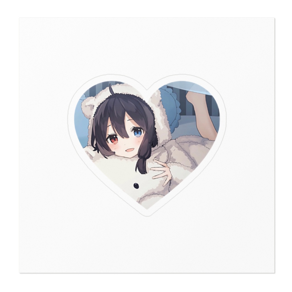 白熊イヴ おやすみステッカー ハート型